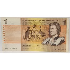 AUSTRALIA 1966 . ONE 1 DOLLAR BANKNOTE . COOMBS/WILSON . STAR NOTE